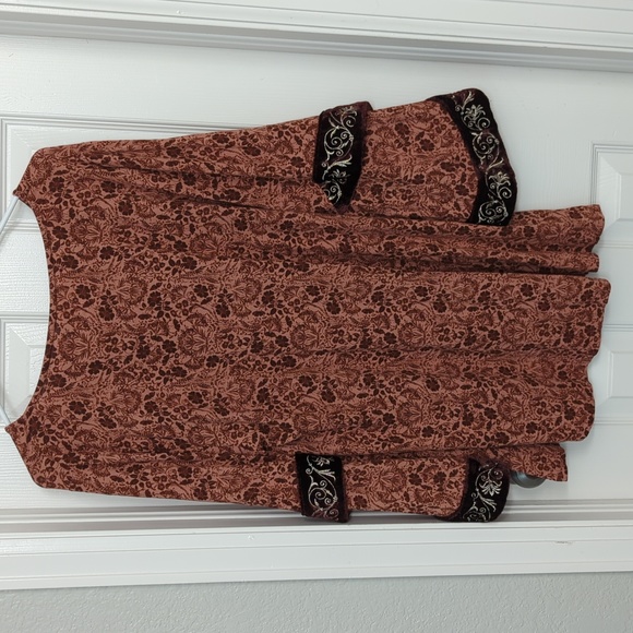 Soft Surroundings Tuscany Tunic Exaggerated Overlapping Velvet Trim Sleeve Size - Picture 7 of 10